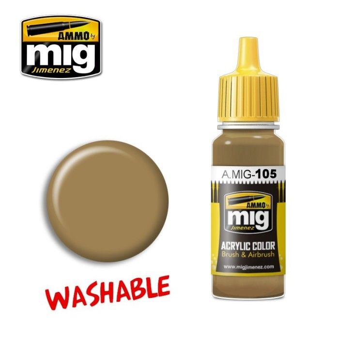 Mig Jimenez Washable Colors Farbe A.MIG-0105 Washable Dust (Ral 8000)