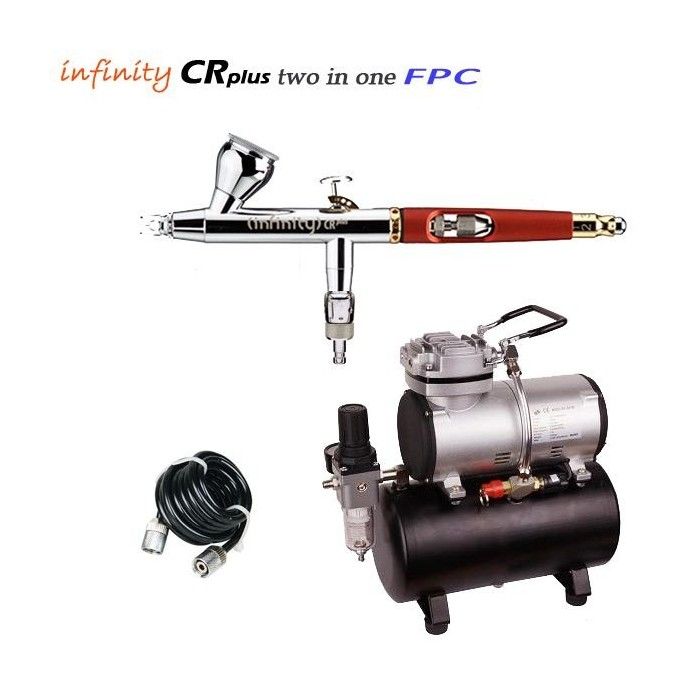 Infinity CR Plus FPC Two in One V2 Airbrush-Pack (0,2/0,4mm) + RM 3500 Kompressor