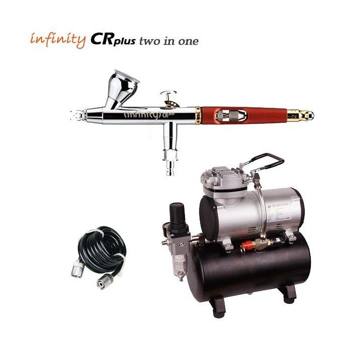 Infinity CR Plus Two in One V2 Airbrush-Pack (0,2/0,4mm) + RM 3500 Kompressor