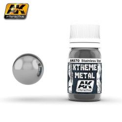 AKIntercative Farbe AK670 Xtreme Metal Color Gehärteter Stahl 30 ml