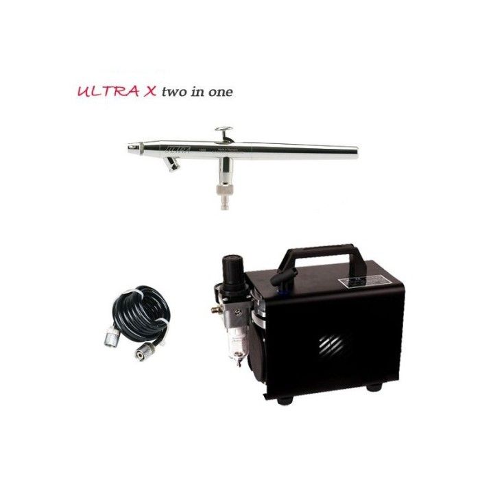 Ultra X Two in One Airbrush Pack (0,2/0,4mm) + RM 2600 Kompressor