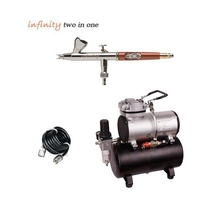Infinity Two in One Airbrush Pack (0,15/0,4mm) + RM 3500 Kompressor