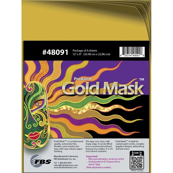 Maskenblätter GOLD MASK 22X30 CM 6 Blätter