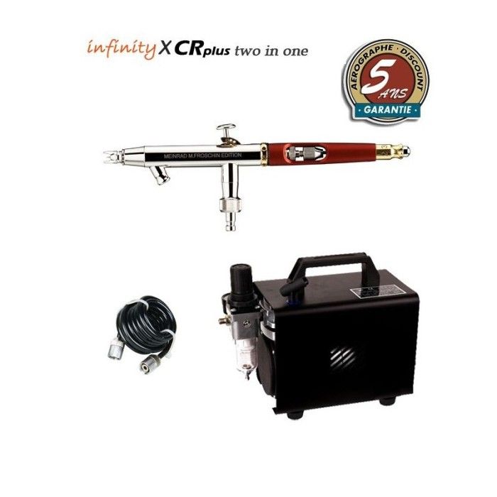 Infinity X CR Plus Two in One Airbrush Pack (0,15/0,4mm) + RM 2600 Kompressor