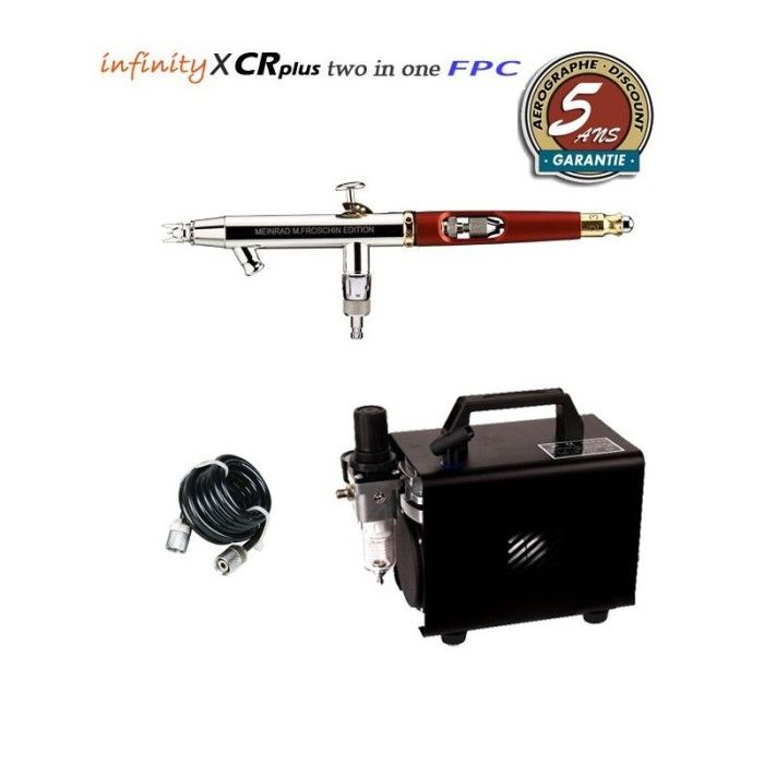 Infinity X CR Plus FPC Two in One Airbrush Pack (0,15/0,4mm) + RM 2600 Kompressor