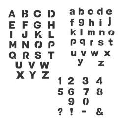 Schablone Buchstaben und Zahlen 2,5cm
