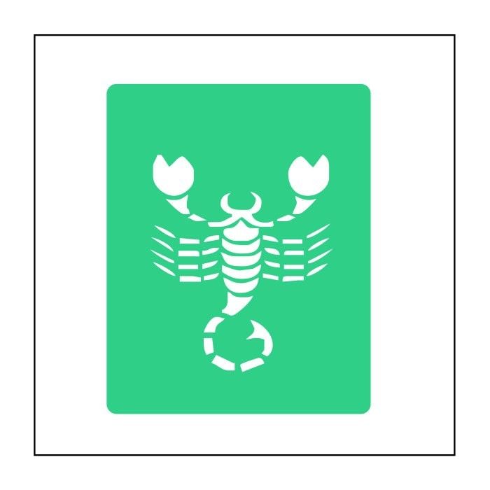Selbstklebende Schablone Skorpion