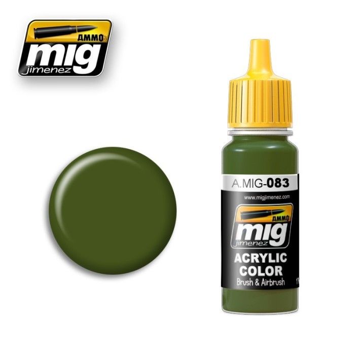 Farben Mig Jimenez Authentic Colors A.MIG-0083 Zashchitniy Zeleno (Russian Postwar Green)